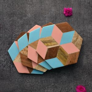 Nordic Absorbent Drinks Resin Wood Coasters Custom Wood Resin Coaster Wholesale Engraving Drink Coasters <b>Square</b> Gift for Wedding - Product Image 3