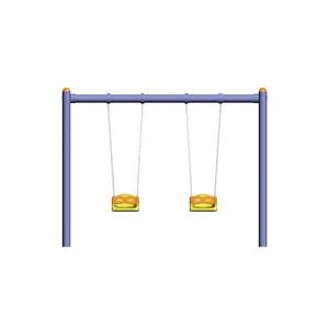 Double Swing for Indoor/Outdoor Use 114 X 2mm Standard Parking Plastic Metal Daycare <b>Trampoline</b> Park Kindergarten Playhouse - Product Image 6