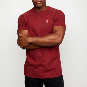 2025 haute qualité personnalisé respirant Muscle Fit t-shirts pour hommes en vrac Fitness course solide motif Polyester/coton matériel - Product Image 2
