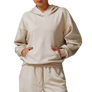 Sudadera con Capucha para Mujer, Cómoda, Gruesa, Lisa, para Correr, Otoño, Forro Polar Térmico, Transpirable, Ajustada, Ropa Deportiva Informal - Product Image 5