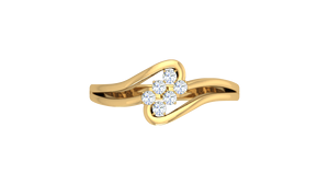 Anillo de Lujo Chapado en Rodio con 6 Diamantes Naturales de Color G, Corte Brillante Redondo, Oro Sólido de 14K para Mujer, Diseño Divino, 0.10Ctw - Product Image 2