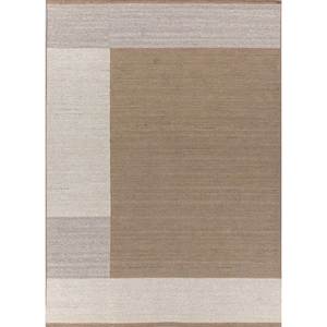 พรมทอมือลายเรขาคณิตสีเบจและสีน้ำตาล รูปทรงสี่เหลี่ยมผืนผ้า ขนาดใหญ่ 9x12 ฟุต สำหรับใช้ในบ้าน ทำด้วยมือ รุ่น Hwl-204 พรมปูพื้นห้อง - Product Image 1