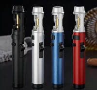 Briquet torche classique décapsuleur à flamme jet de butane avec interrupteur de verrouillage en alliage de zinc pour barbecue, camping, logo personnalisé, vente en gros