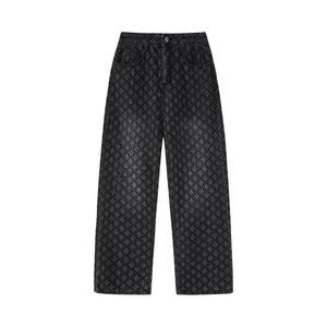Pantalon cargo en coton léger, décontracté, respirant, écologique, délavé à l'acide, taille élastique, coupe droite ample, en laine au crochet - Product Image 5