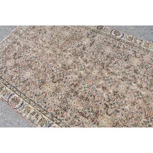 พรมขนสัตว์ตุรกีสีเบจ5x8.5ft คลาสสิกเป็นมิตรกับสิ่งแวดล้อมกองขนาดกลางการเย็บปะติดปะต่อกันการออกแบบทางเข้าห้องนั่งเล่นห้องโถง - Product Image 5