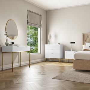 Mesa auxiliar Rectangular de dos cajones de madera de teca maciza de alta calidad para el hogar, sala de estar, diseño moderno con características de almacenamiento - Product Image 5