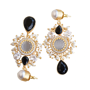 Pendientes de Latón Natural con Circonita Premium, Joyería de Piedras Preciosas Auténticas, Latón Chapado en Rodio, Hipoalergénicos, Uso Seguro, Venta al por Mayor - Product Image 2