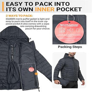 Vestes d'hiver chaudes pour hommes avec logo personnalisé Vêtements d'extérieur à bulles d'air Vestes pour hommes par robe de sport - Product Image 3