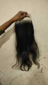 100% Pas Cher Cuticule Aligné Remy Ondulé 13*4 Vendeur Frontal Vierge Armure Temple Indien Humain Cheveux Crus fermetures Extensions - Product Image 3