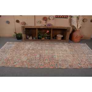 Tapis Vintage en Laine Turque 43X103 pieds Orange Bleu Tapis Plat Tissé Surdimensionné avec Support en Latex pour Décorations de Salon - Product Image 4