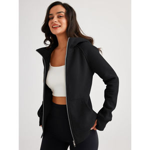 Wholesale Price Women's <b>Hoodies</b> Solid Color Casual Wear Long Sleeve Fashionable Breathable <b>Thumb</b> Whole Women <b>Hoodies</b> - Product Image 4