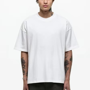 เสื้อยืดผ้าฝ้าย100% OEM เสื้อยืดคอกลมโชว์ไหล่โอเวอร์ไซส์เสื้อยืดสตรีทแวร์ระบายอากาศได้ดีแห้งเร็วเหมาะกับชายและหญิง - Product Image 6