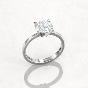 Elegante anillo de oro de 18 quilates de compromiso de moissanita redondo de 1.50Ct con ajuste clásico de 4 puntas, joyería nupcial, Fabricante Mayorista - Product Image 2