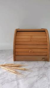 ภาชนะใส่ข้าวทำจากไม้ภาชนะเก็บข้าวพร้อมฝาเลื่อนและถ้วยตวง - Product Image 3