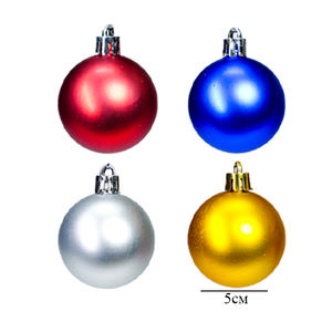 Juego de adornos para árbol de Navidad de 5cm de alta calidad, 24 bolas de Color sólido con estampado UV mate y brillante - Product Image 3