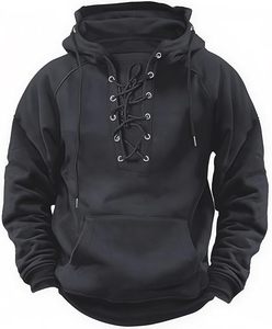 Sweats à capuche pour hommes Pullover Tactical Hoodies pour hommes Quarter Drawstring Sweatshirts avec poche - Product Image 4