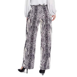 Vince Camuto Women's <b>Snake</b> <b>Print</b> Pintuck Wide Leg <b>Trousers</b> High Waist Crepe Fabric Anti-Wrinkle Feature Size XL-Grey Fashion 0 - Product Image 2