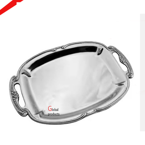 Mesa de comedor de forma ovalada chapada en oro de buena calidad, bandeja para servir comida con hermoso Mango para hotel y restaurante - Product Image 5