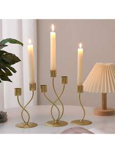 Portavelas de Metal en Espiral, Soporte Decorativo Curvo Moderno para Salas de Estar y Comedor, Venta al por Mayor - Product Image 6