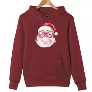 Sudadera con Capucha de Forro Polar Transpirable Personalizada de Navidad para Hombre, Diseño de Hombros Caídos con Feliz Navidad y Feliz Año Nuevo para Hombre/Mujer - Product Image 3
