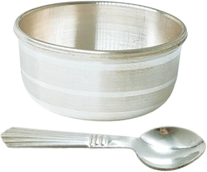 Nuevo producto, diseño antiguo, cuenco de acero inoxidable, cuchara para bebé, usado a un precio increíble - Product Image 2