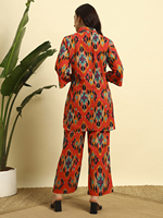 Ensemble Kurti et Palazzo en coton premium à fleurs, coupe courte, avec fente et boutons, pour un usage quotidien, pour femmes |   Tissu tricoté respirant |   Vêtements décontractés
