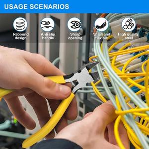 Coupe-fils ultra-affûtés de 5 pouces, petites cisailles diagonales avec ressort pour couper les travaux manuels et les câbles - Product Image 6