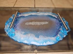 ถาดเรซิ่นขัดเงาพร้อมที่รองแก้ว ทำด้วยมือ ปรับแต่งได้ ชุดตกแต่งสำหรับใช้ในบ้าน ร้านกาแฟ ร้านอาหาร - Product Image 5