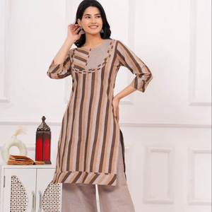 Collection à la mode indienne tissu pur coton Kurti pantalon ensemble pour filles femmes vêtements ethniques dernière exclusivité - Product Image 1