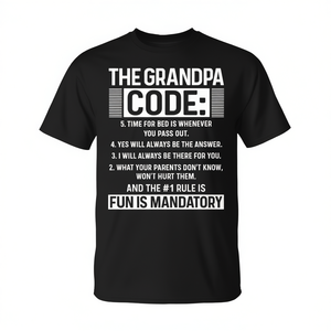 T-shirt con grafica divertente Grandpa Code per nonni, t-shirt promozionale da uomo - Product Image 2