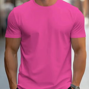 Camiseta de Hombre 100% Algodón al por Mayor, Tejido de Punto de Alta Calidad, Talla Grande, Diseño Personalizado, Logotipo Impreso en la Parte Delantera, Posición Sólida, Manga Corta - Product Image 2