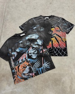 Wash Boxy Crop 100% Coton Oversize 300g Dtg Print Graphic T-shirts pour Hommes OEM Custom Wholesale Premium Thsirt - Product Image 4