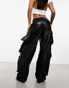 Pantalon cargo en cuir léger, confortable et élégant, décontracté, écologique, respirant, de haute qualité, nouvelle arrivée, vente en gros, OEM - Product Image 3