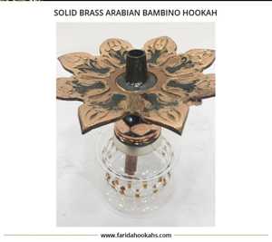 La mejor Cachimba de grabado a mano árabe de latón macizo egipcio con técnicas de laca de lujo - Product Image 5