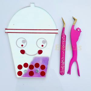 Pince à cils Volume à pointe de fibre d'or rose Logo privé outils de séparation des cils en vrac en gros - Product Image 6