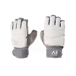 KATBROS INDUSTRY MMA Gloves Non-Slip Half Finger Microfiber Leather <b>Hook</b>-and-Loop Wrist Gym Sparring Unisex - Product Image 3