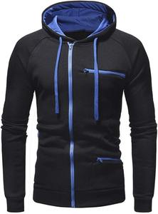 Sweat à capuche publicitaire en coton de couleur unie avec logo personnalisé Culture d'entreprise Vêtements de travail avec capuche à fermeture à boucle - Product Image 3