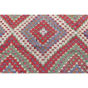 Tapis Kilim vintage, tapis turc de 2,9 x 3,7 pieds, tapis en laine abstrait rouge - Product Image 5