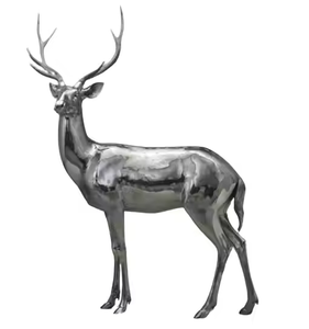 Métal Paire de Statue de Cerf Figurine Animal Ornement Décor À La Maison Salon Figurines Renne Sculptures par décor impex - Product Image 6