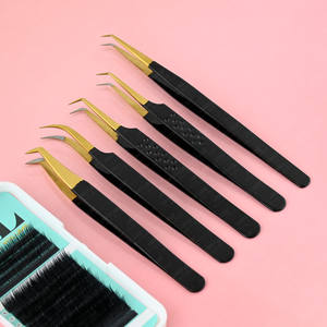 Pinzas de extensión de pestañas Premium para aplicación de pestañas individuales Pinzas de pestañas Punta puntiaguda Aislamiento recto Inoxidable - Product Image 1