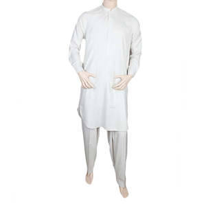 Traje Shalwar Elegante para Hombre - Gris Claro - Product Image 4