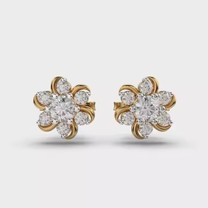 Boucles d'oreilles en diamant Moissanite pervenche Style religieux Goujons de mode de mariage - Product Image 4