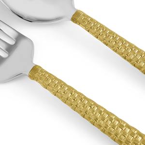 Elegant <b>Gold</b> Designer Handle Silver Head <b>Cutlery</b> <b>Set</b> Luxury Stainless Steel Flatware for Dining Wedding and Special Occasions - Product Image 2