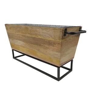 New Mango <b>Wood</b> Beverage Tub On Metal Stand - Product Image 6