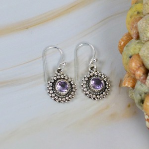 Tendance femmes améthyste pierres précieuses 925 boucles d'oreilles en argent sterling massif élégant mariage bijoux en argent pour les filles - Product Image 3