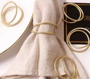 Stainless Steel <b>Tissue</b> Holder Napkin Ring Newest Design Golden finished Dining Table Decor Napkin Ring For <b>Wedding</b> Party Use - Product Image 2