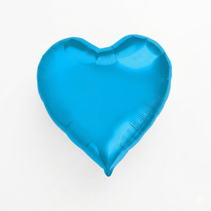 ลูกโป่งฟอยล์รูปหัวใจสีฟ้า ขนาด 24 นิ้ว/60 ซม. ผิวโครเมียมเมทัลลิกมุก สำหรับงานปาร์ตี้วันแม่ งานรับปริญญา งานปีใหม่จีน - Product Image 1