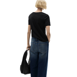 Camiseta holgada con cuello en V para mujer, ropa de calle, Top de verano de gran tamaño, Camiseta con cuello en V para mujer - Product Image 3