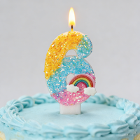 Bougies d'anniversaire colorées arc-en-ciel, bougies créatives en paraffine pour les décorations d'ambiance de fête d'anniversaire et de mariage