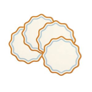 Set de table de mariage européen de luxe en lin avec broderie sur la bordure, réutilisable, lavable, bords propres - Product Image 2